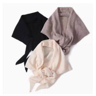 时尚洋派保暖围巾三角巾女秋冬季2024新款百搭氛围感红色护颈领巾