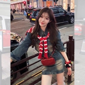 春秋空调房针织斗篷外搭衬衣牛仔裙卫衣高级感小披肩小个子茶系