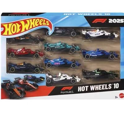 风火轮Hot Wheels 2025 F1十连包合金小车套装64比例