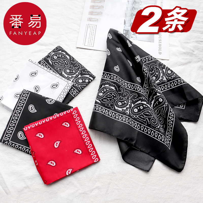 头巾/嘻哈A1ZO-头巾大方巾复古腰果花潮个性吸汗街舞发带男女