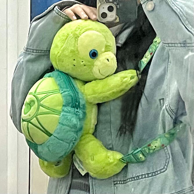 可爱玩偶卡通米拉乌龟毛绒双肩包礼物儿童钥匙扣包包婵姐同款