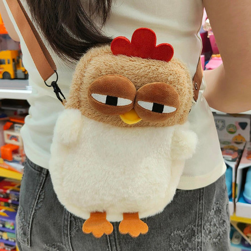 OULAILI可爱毛绒小鸡单肩斜挎包