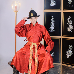 琉鱼汉服打褶直裰明制明初原创纹样男女内搭长衫传统服饰