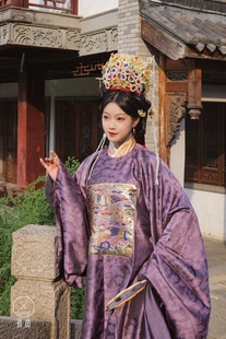 琉鱼汉服鸳鸯明制仿妆花圆领袍缎面中式 婚礼司仪原创男女款