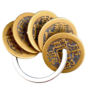 普生缘黄铜五帝钱挂件钥匙扣六帝铜钱三帝铜钱随身携带钱包创意