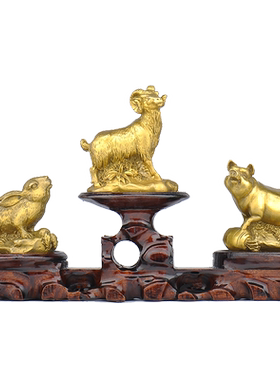 普生缘猪兔羊三合贵人亥卯未摆件