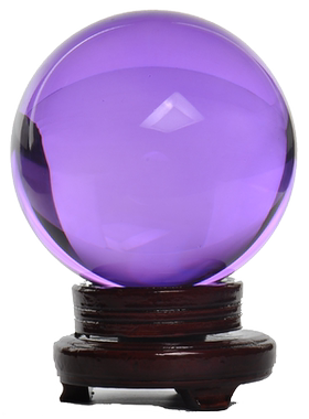 黄色白水晶球摆件透明紫红