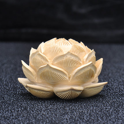 桃木五层莲花摆件实木雕刻挂件车挂配饰配件家居工艺品装饰品