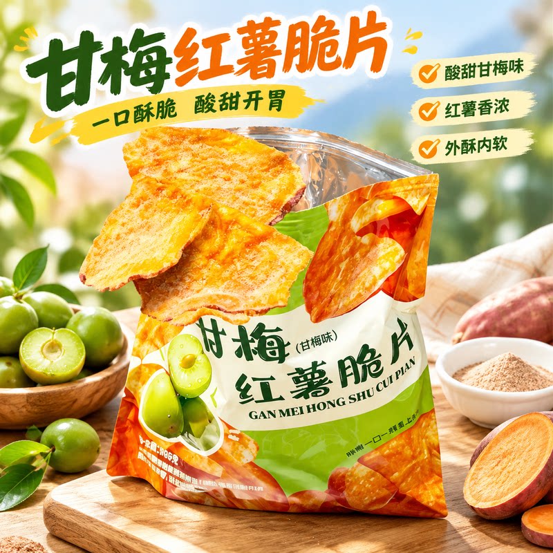 外婆的话红薯片甘梅青瓜原味香酥脆红薯片地瓜干袋装开袋即食零食