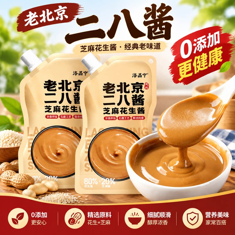 二八酱老北京28火锅蘸料纯正宗无添加芝麻酱花生酱麻酱调料家用