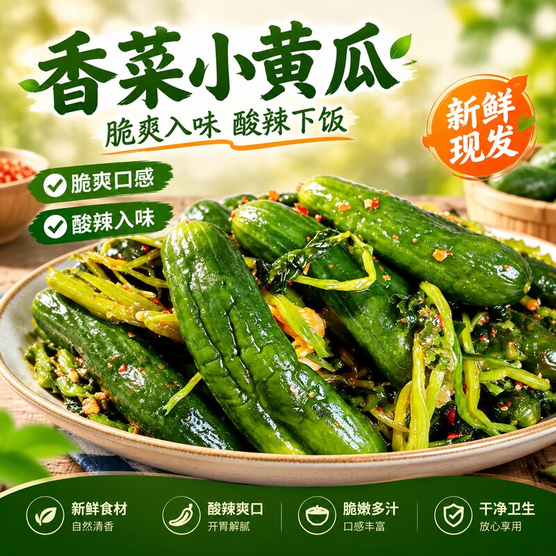 地道东北香菜小黄瓜咸菜