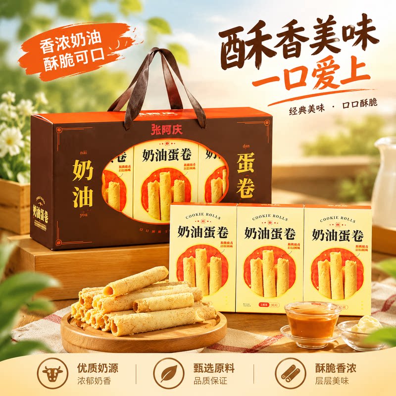 奶油蛋卷送礼送亲戚黄油鸡蛋卷