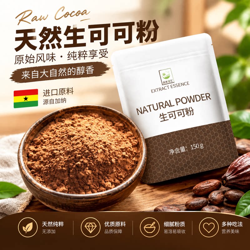生可可粉未碱化原生纯冲饮专用无