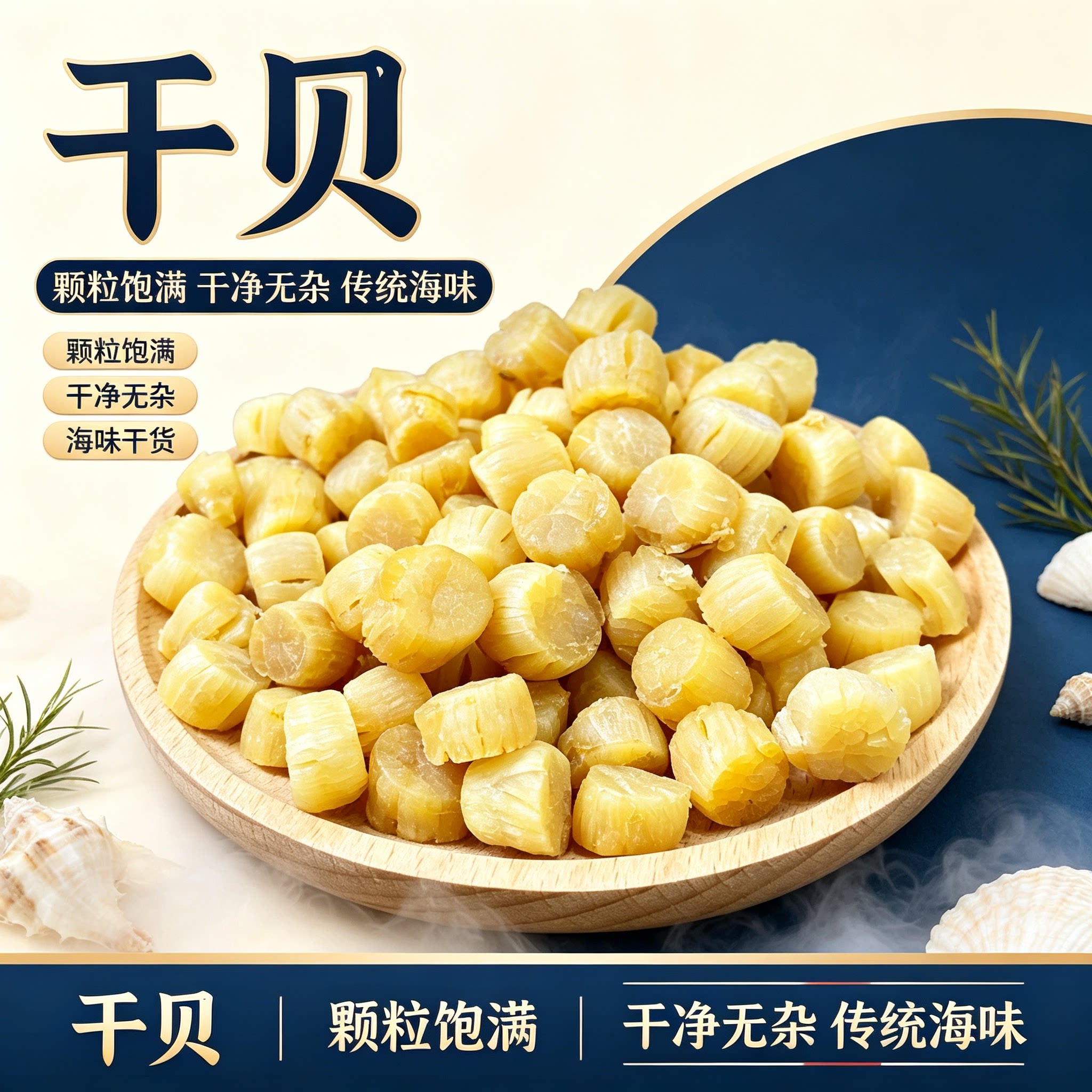 淡干干贝瑶柱大颗粒扇贝肉干货