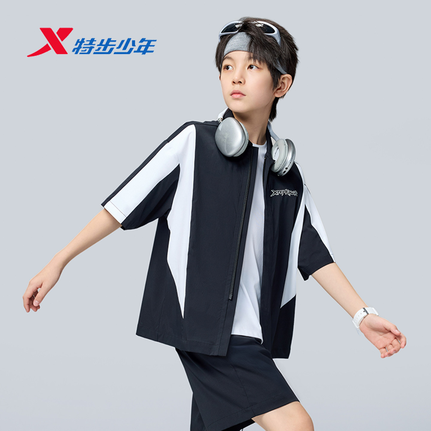 特步儿童男童衬衫短袖POLO衫2026夏季款大童宽松上衣674225808465