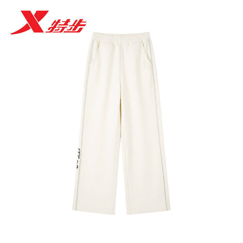 特步针织裤女款阔腿裤2026春季新款宽松百搭休闲长裤974128630272