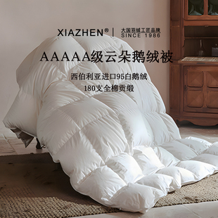 霞珍羽绒被95白鹅绒加厚冬被五星级酒店春秋被子保暖抗菌暖气被芯