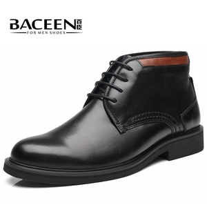 百臣加绒真皮短靴保暖棉鞋高帮鞋英伦马丁靴大码棉皮鞋45464748