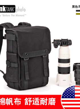 thinkTANK创意坦克479/481帆布双肩摄影包防盗上后下开相机背包军