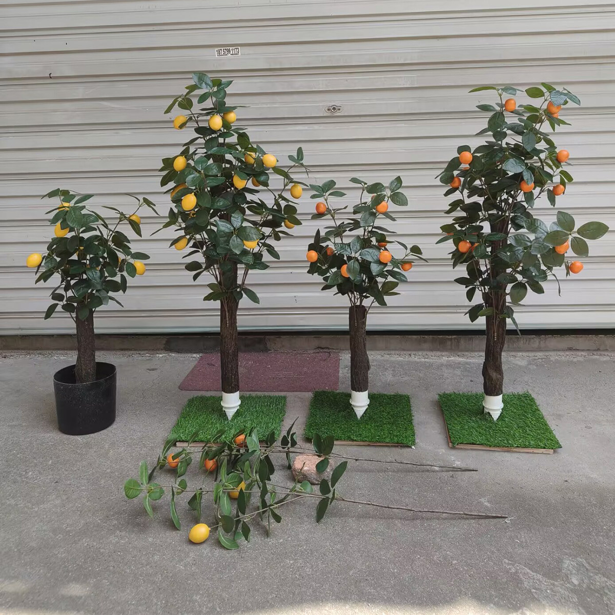 仿真绿植假绿植柠檬树橘子树桔子果植物盆栽树枝带果插花装饰橱窗