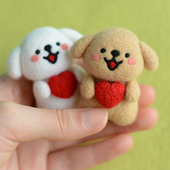 羊毛毡戳戳乐手工diy线条小狗狗材料包毛毡挂件摆件玩偶情侣礼物