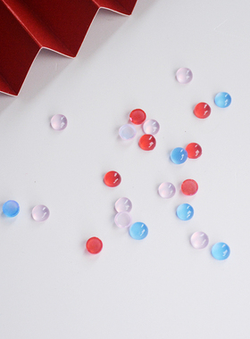 羊毛毡手工diy 彩色树脂仿猫眼 蝴蝶结 针插式兔子红色眼睛配件