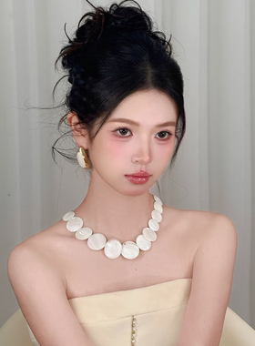 新款贝壳项链女轻奢小众