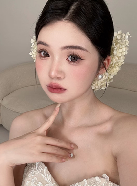 森系新娘绣球花头饰超仙简约
