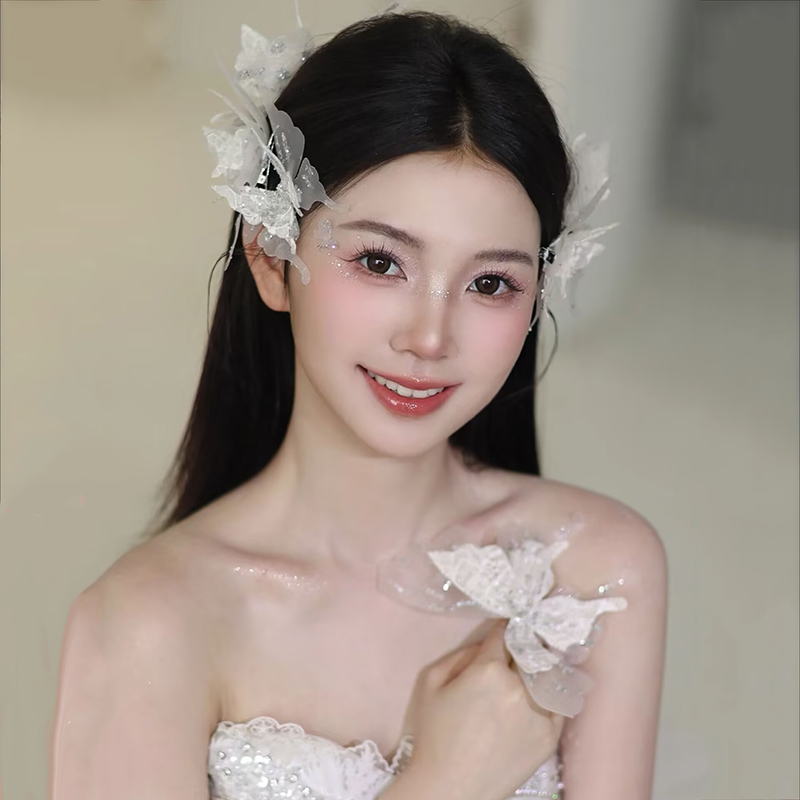 新款森系超仙娟纱蝴蝶发夹