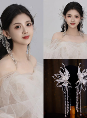 边夹发夹蕾丝水晶串珠日韩超仙美