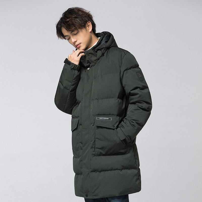 俞兆林男士2020冬季新款工装加厚羽绒服男装潮流中长款连帽外套