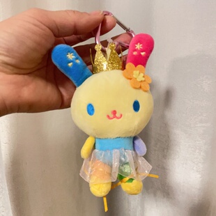 包邮 日本带回NIC正品三丽鸥usahana 花小兔爱心扣毛绒玩偶挂件