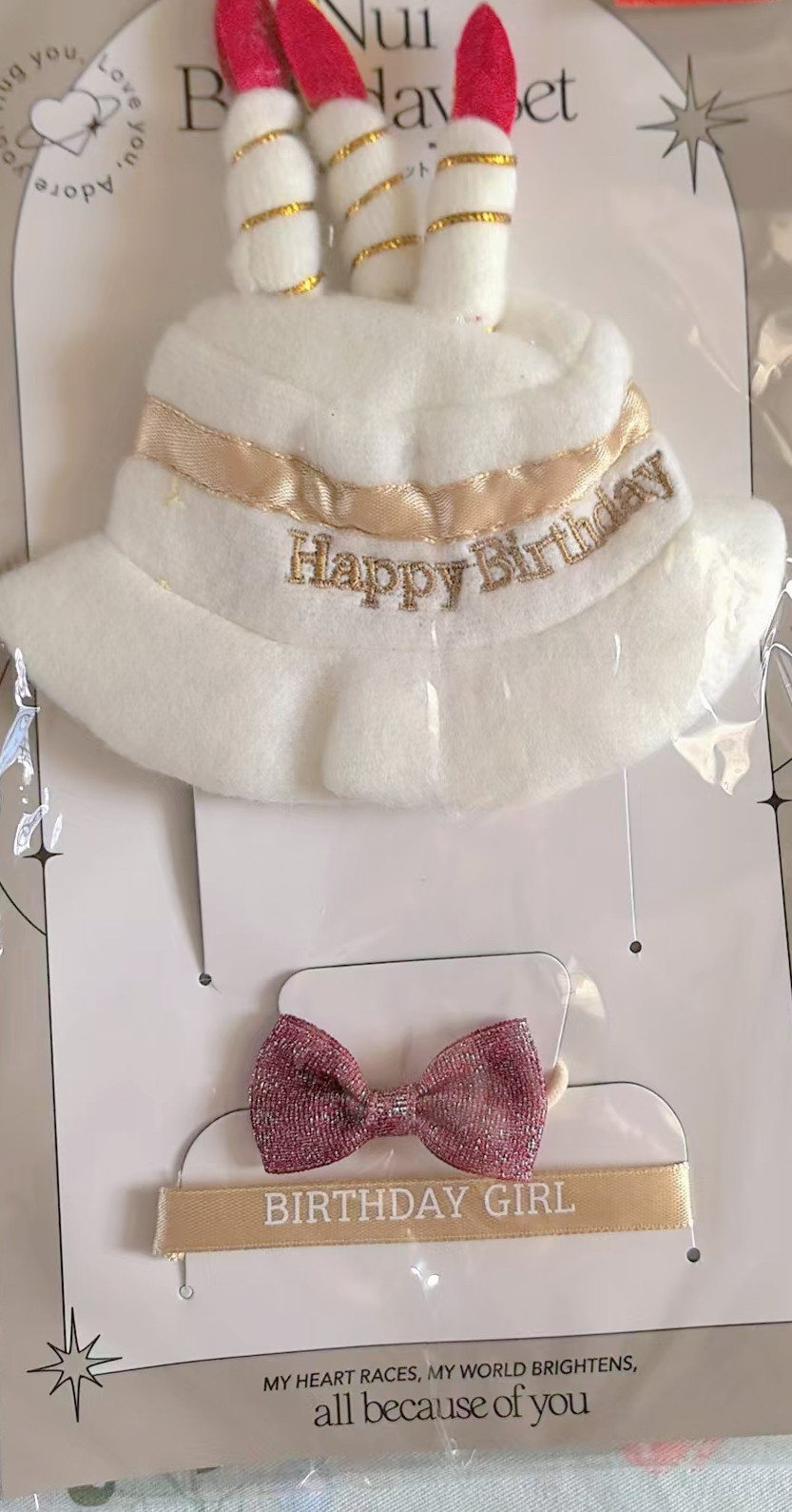 日本代购卡通可爱娃衣生日蜡烛款娃娃装饰三件套