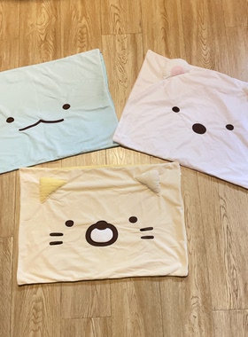 日单可爱卡通墙角猫咪毛绒学生宿舍单人枕头套少女心枕套牛奶绒