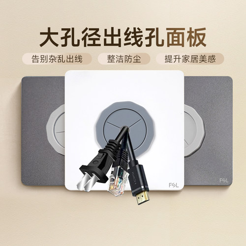 fsl佛山照明家用出线孔穿线面板