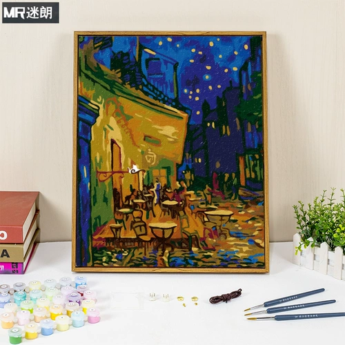 DIY Цифровая картина маслом абстрактно знаменитая ручная рука ван Гог Придорожный кафе заполняет цветную картину масляной краски ручной работы