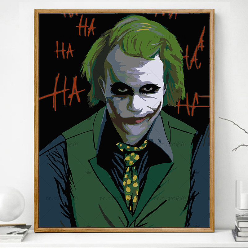 小丑抽象派画画diy数字油画填充填色手工手绘人物涂鸦涂色油彩画