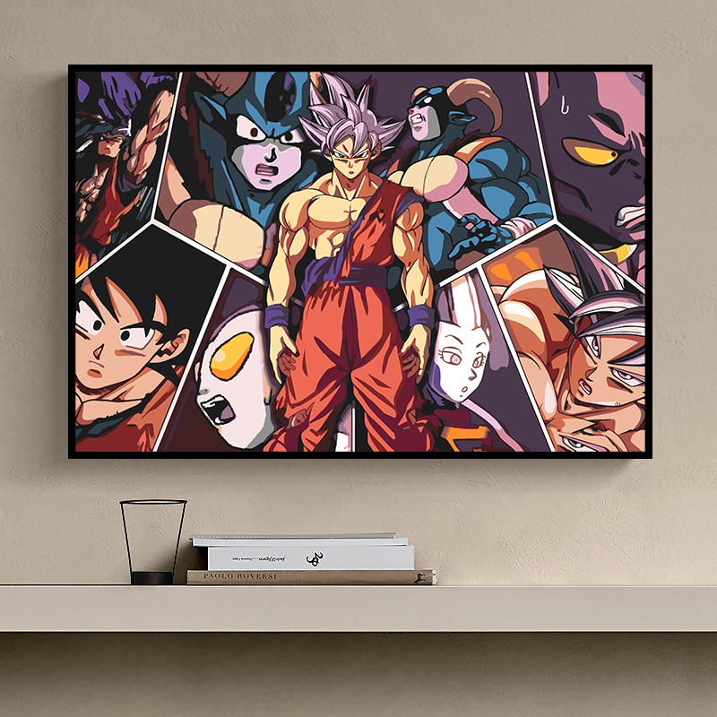 七龙珠孙悟空画画diy数字油画填充填色动漫卡通手绘涂色油彩画