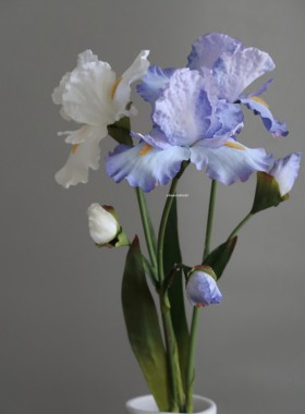 仿真鸢尾花 浪漫紫色花束客厅餐桌绢花摆件爱丽丝假花装饰花摆设