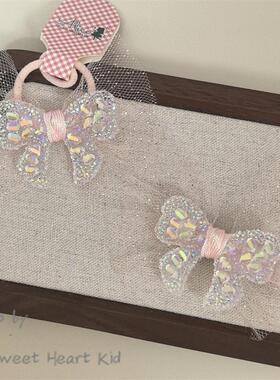 韩系蝴蝶结亮闪闪儿童发夹发绳