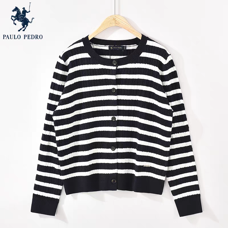 【书婷专享】Paulo Pedro/保罗·彼得女式条纹开衫-MFDC34750