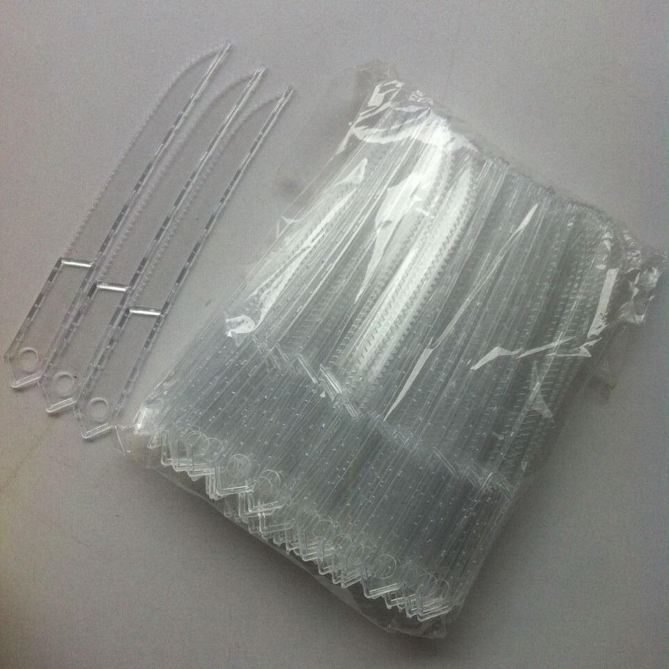 蛋糕切刀一次性用品刀叉透明蛋糕直刀 塑料刀西点切刀80把长17cm