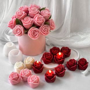 立体花朵花束蜡烛diy硅胶模具郁金香花香薰蜡烛手工皂磨具