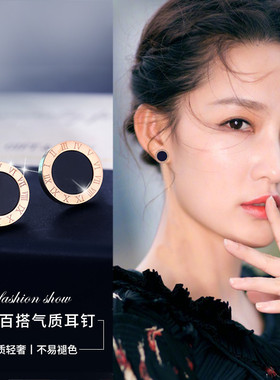 NGGA2025罗马数字耳钉气质轻奢小众高级感新款几何耳环爆款耳饰