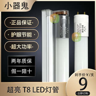 小器鬼LED灯管T8长条1.2米节能白光灯家用光管双端护眼无闪频灯条