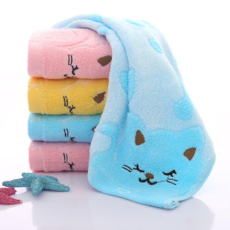 薄款提花卡通全棉纱竹纤维童巾