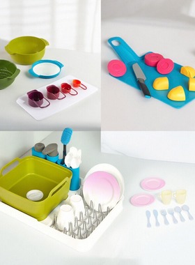 CASDON儿童过家家玩具厨房玩具套装仿真厨房餐具益智切切乐套装