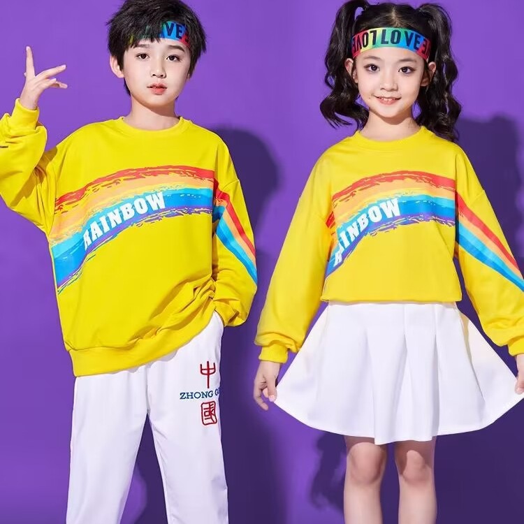 男女儿童拉拉队演出服大合唱啦啦操舞蹈表演服装小学生运动会团体