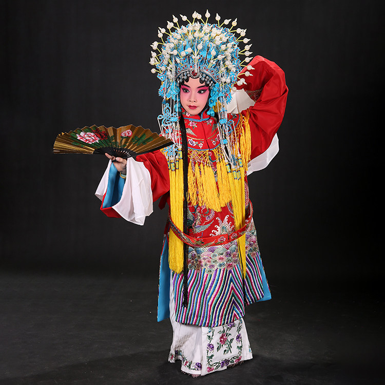 儿童女蟒 京剧戏曲贵妃醉酒杨贵妃团凤女蟒凤冠霞披花旦六一演出