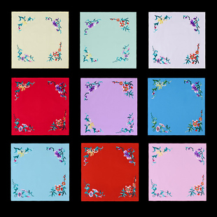 好绉四花手帕京剧越剧戏曲舞蹈传统表演手绢丫鬟花旦小姐绣花手帕